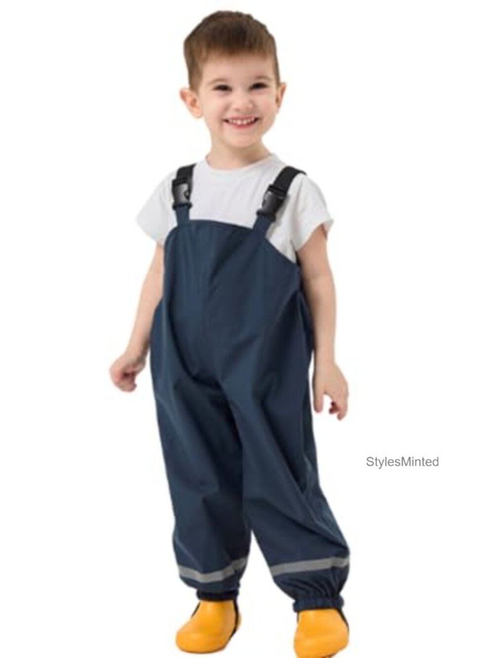 Kids Waterproof Rain Bib Pants Overalls Adjustable Suspender